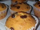 Muffins aux pépites et coeur nutella