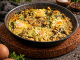 Chakchouka crémeuse aux champignons et aux épinards