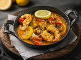 Crevettes à l’ail et aux tomates cerises