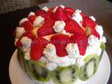 Gâteau Chantilly, fraises, kiwis de Stéphanie