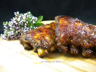 Travers de porc (spare ribs) caramélisés au miel (au four ou au barbecue)