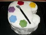 Gâteau palette de peinture Rainbow