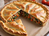 Tourte feuilletée aux légumes et au poulet