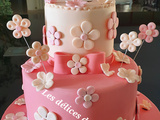 Baptême floral, cake design