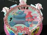 Trolls, gâteau anniversaire