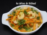 Crevettes et carottes au lait de coco