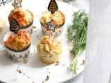 Petits cakes au saumon et gorgonzola-mascarpone