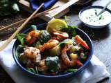 Salade de crevettes aux légumes rôtis “Qui Toque”