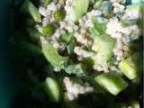 Salade concombre petits pois haricots et orge perlé