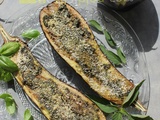 Aubergines farcies {sauge ananas / thym / pesto / comté }