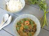 Curry vert de papates douces et crevettes