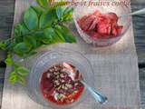 Rhubarbe et fraises confites