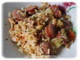 Saucisses fumées riz et légumes ( Cookéo)