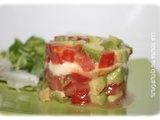 Tartare d'avocat, tomate , mozzarella