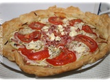 Tarte fine courgettes, jambon tomates