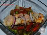 Crevettes et légumes aux wok