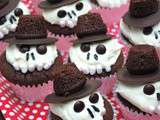 Cupcakes  tête de squelette  pour l'halloween
