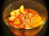 Dessert rapide : pommes, poires fondues, caramel beurre salé et sa nougatine - Lesgourmandisesdechoucha