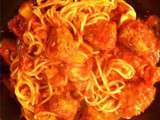 Spaghetti aux boulettes de boeuf et épices - Lesgourmandisesdechoucha