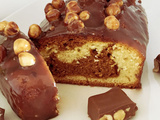 Cake au praliné et glaçage chocolat noisettes