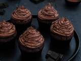 Cupcakes chocolat cœur caramel