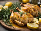 Cuisses de poulet rôties au citron et romarin