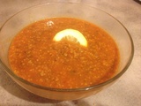 Soupe de lentilles et frik (façon harira)