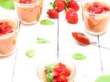 Soupe froide de tomates, basilic et fraises |