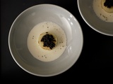 🥔🍋⚫ Pommes de terre au caviar du Périgord Noir. Crème au yuzu