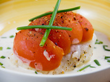 Dos de Skrei aux tomates, sauce crémeuse à l’échalote