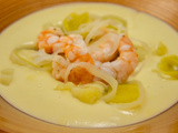 Vichyssoise et sa nage de crevettes