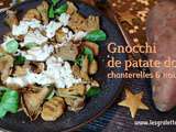 Gnocchi de patate douce aux chanterelles et noix