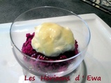 Houmous de betteraves, chantilly au thé Oolong