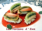 Sushis de riz au lait de coco et kiwis