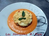 Timbale de riz aux poivrons, coulis de tomates au basilic