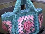 Blue Crochet Tote ba