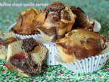 Semaine cerises #1 - Muffins marbrés choco-vanille-cerise