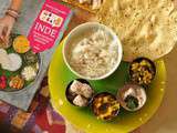 Thali comme en Inde: Curry de pommes de terre, chou-fleur et petits pois