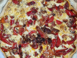 Quiche aux poivrons et oignons rouges et fromage frais
