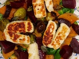 Salade de butternut rôtie, betterave et halloumi