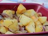 Pommes de terre roties aux oignons rouges au four, recette végétarienne