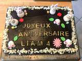 Gâteau au chocolat cake design décoration pâque et lapin pour anniversaire
