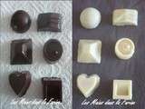 Bonbons au chocolat noir ou chocolat blanc