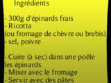Pâtes aux épinards (et oeuf mollet)