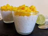 Riz au lait de coco, mangue et citron vert (sans lactose)