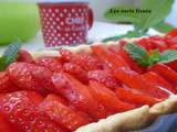 Tarte aux fraises et crème de pistache au mascarpone
