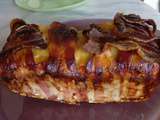 Lasagnes poulet-tomates, bacon croustillant