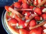 Tarte rhubarbe, fraises et amandes de Claire Heitzler
