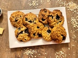 Cookies aux flocons d’avoines, myrtilles et chocolat blanc