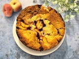 Gâteau pêche-framboise aux noisettes de Yotam Ottolenghi